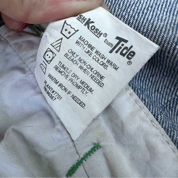 Vintage OskKosh Overalls Mens Bibs Carpenter Denim Relaxed Fit Straight 38x32 - Picture 16 of 16